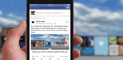 facebook publicite immersive gatorade Copy